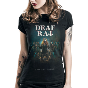 Deaf Rat Girlie T-shirt with Ban The Light album cover artwork on front. High quality official deaf rat merchandise.