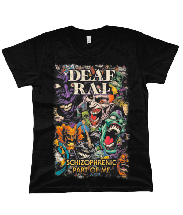High quality Deaf Rat Girlie T-shirt with Schizophrenic Part Of Me cover artwork on front.